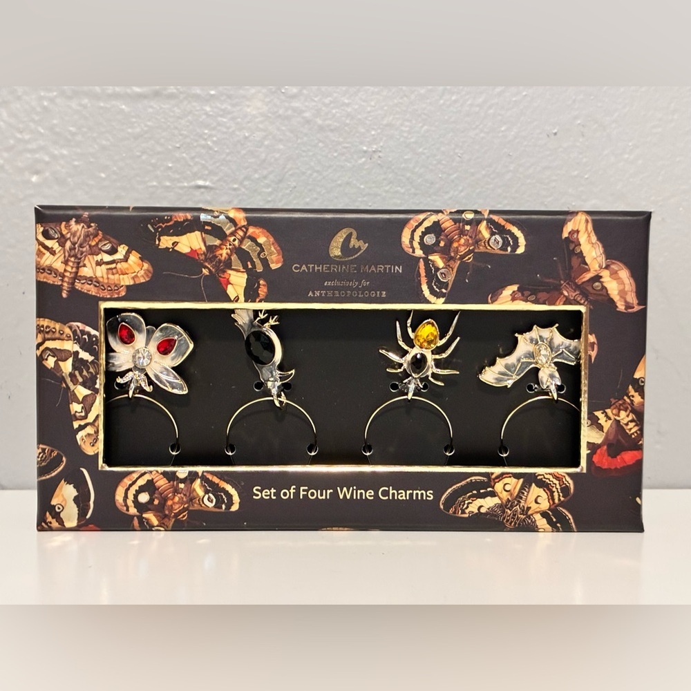 Anthropologie Set of 4 Wine Charms